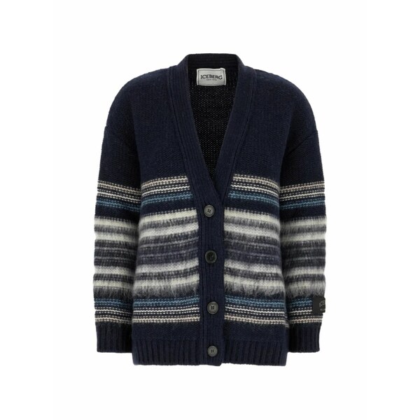 アイスバーグレタス レディース ジレー アウター Striped cardigan Blue
