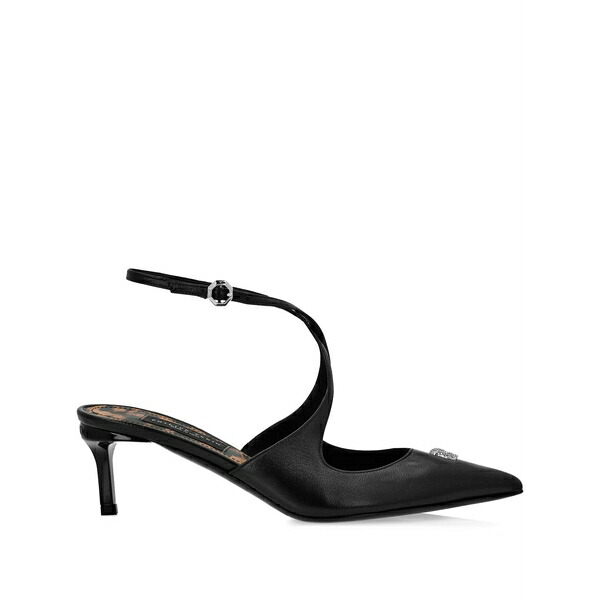 フィリップ飾り気の無い レディース パンプス シューズ 55粍 skull strass leather pumps Black