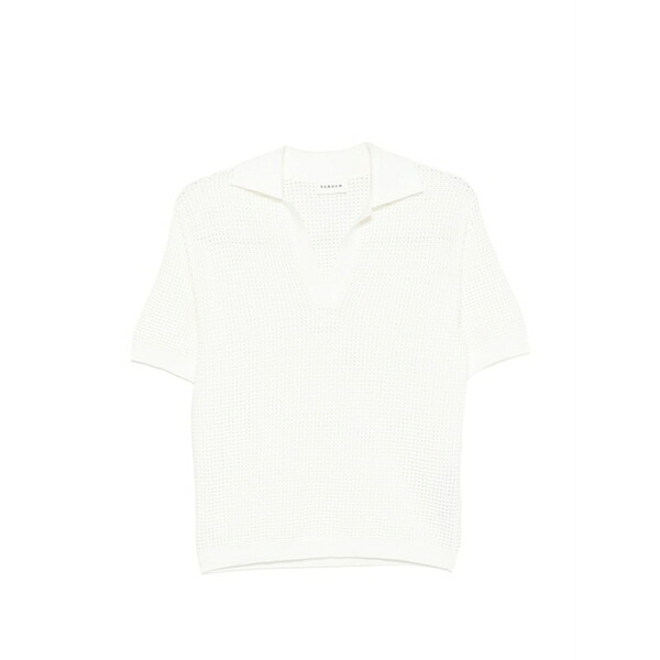 パロッシュ レディース プルオーバー トップス V-neck short-sleeve t-shirt White
