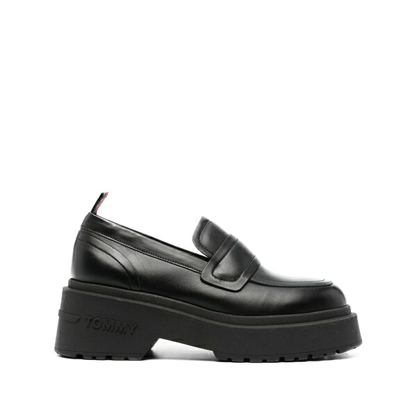 トミーヒルフィガー レディース スリッポン・ローファー シューズ Ava leather loafers Black