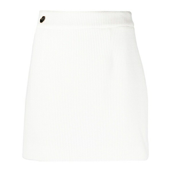 フィリップ飾り気の無い レディース スコート ボトムス Logo-plaque detail skirt White スカート-ボトムス