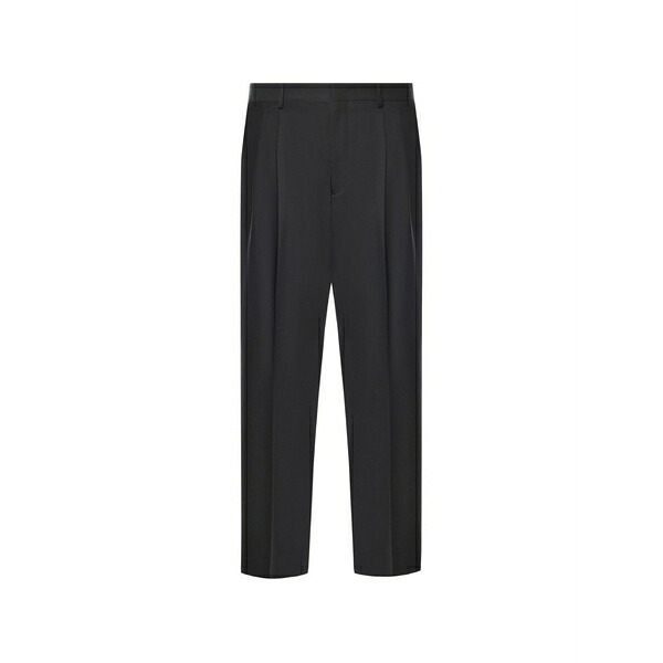 ビーエイブル メンズ カジュアルパンツ ボトムス Pleated side-adjuster trousers Black|asty