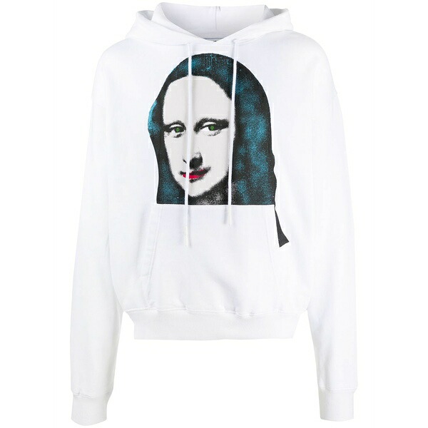 オフホワイト メンズ パーカー・スウェットシャツ アウター Mona lisa print hoodie White｜asty