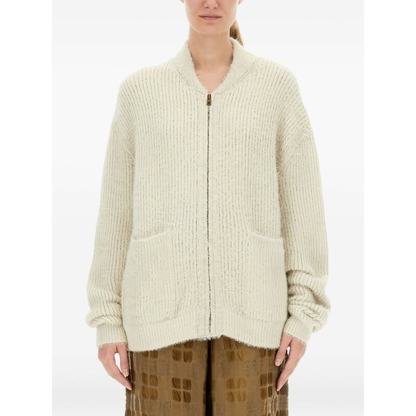 ユマ・一 レディース ジレー アウター Zip-up pocket cardigan Neutrals
