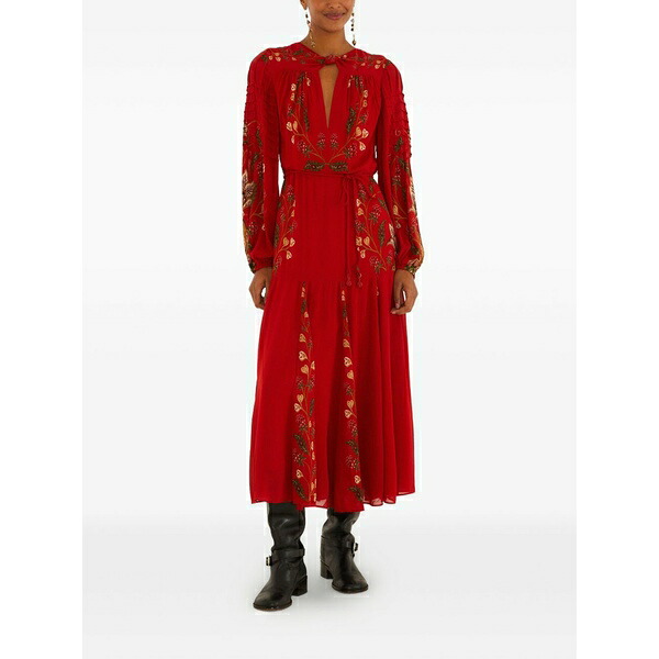 ファーム リオ レディース ワンピース トップス Floral-embroidered maxi dress Red｜asty 49,680円