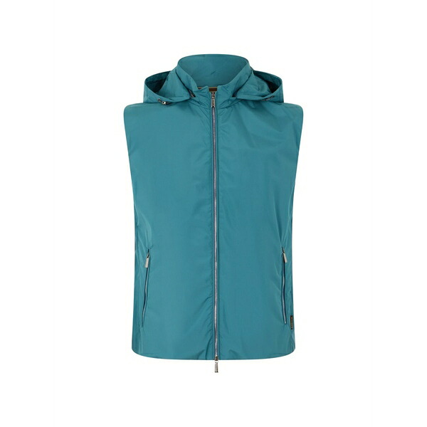 ムーレー メンズ ジャケット&ブルゾン アウター Hooded zip gilet Blue|asty