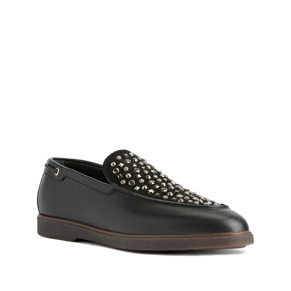ジュゼッペザノッティ メンズ スリッポン・ローファー シューズ Studded leather loafers Black