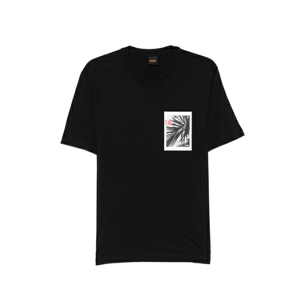 主任者 メンズ プルオーバー トップス Palm-tree short-sleeve t-shirt Black