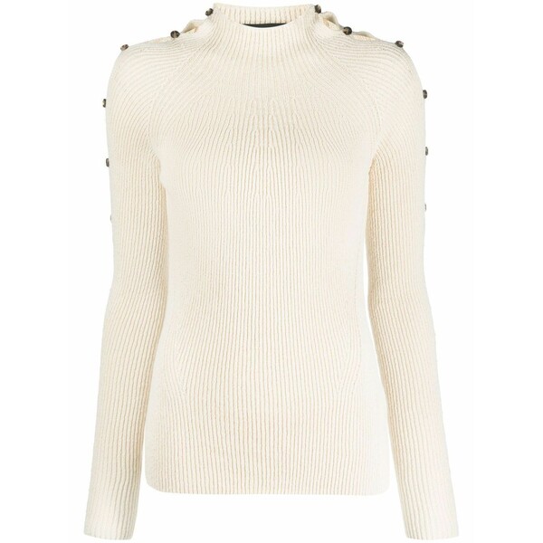 プロエンザショラー レディース 編み物\u0026プルオーバー アウター Micro-rib button-embellished jumper Neutrals