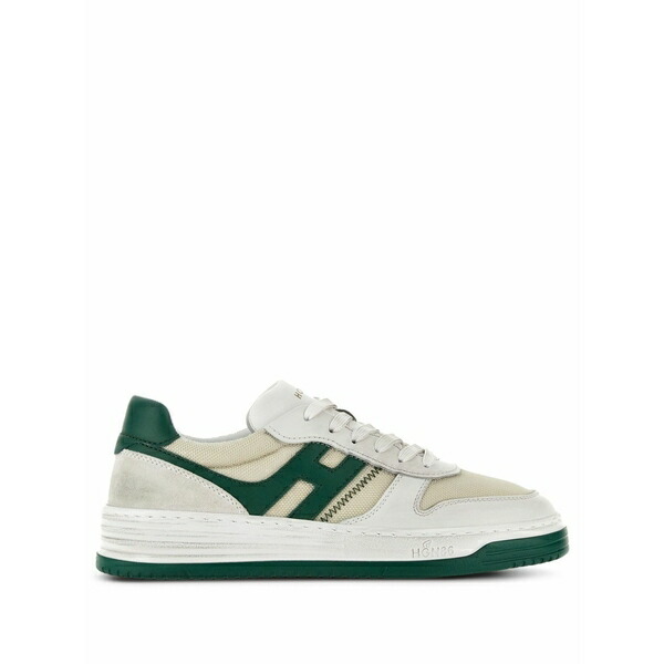 ホー火器 メンズ スニーカー シューズ H630 logo-patch lace-up sneakers White