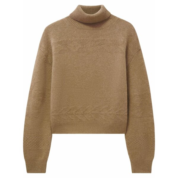 プリングル オブ スコットランド レディース ニット&セーター アウター Turtleneck cashmere sweater Neutrals｜asty