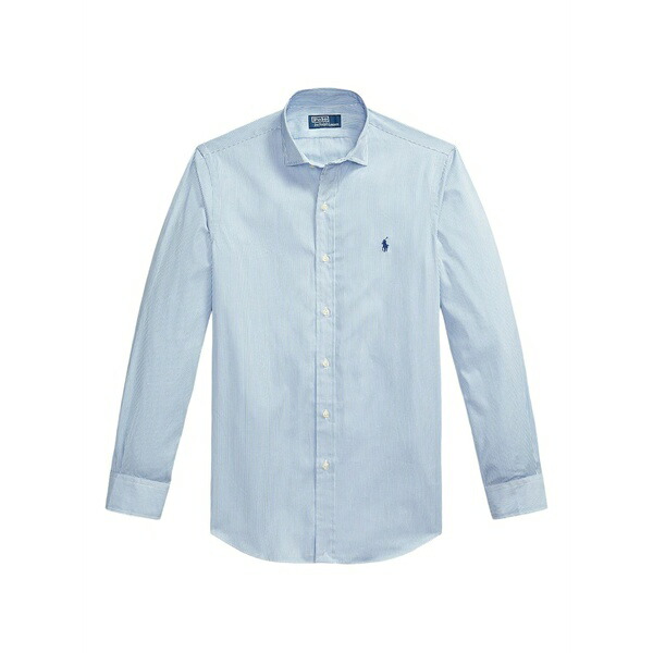 ラルフローレン メンズ プルオーバー トップス Striped logo-embroidered shirt Blue