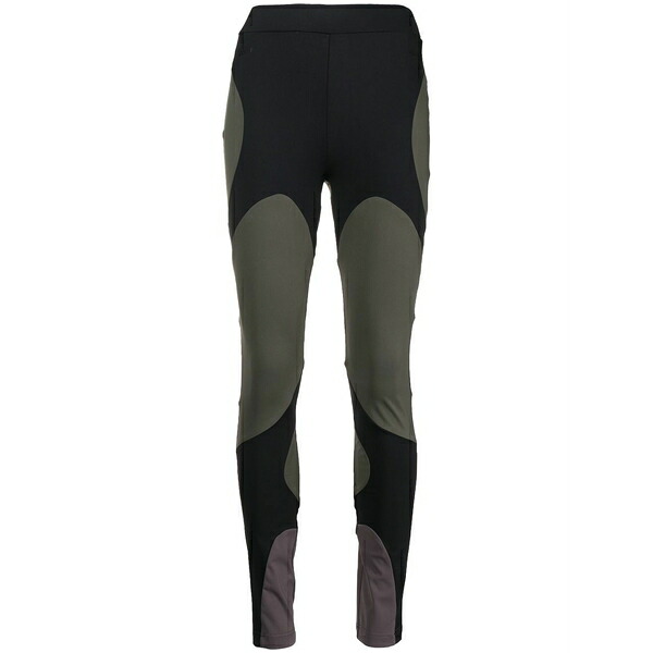 ヘリオットエミル レディース 心地好いズボン下 ボトムス Logo-print two-tone leggings  Black