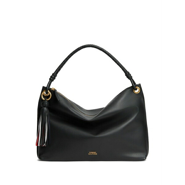 トミー ヒルフィガー レディース ショルダーバッグ バッグ Tassel-detail shoulder bag Black|asty