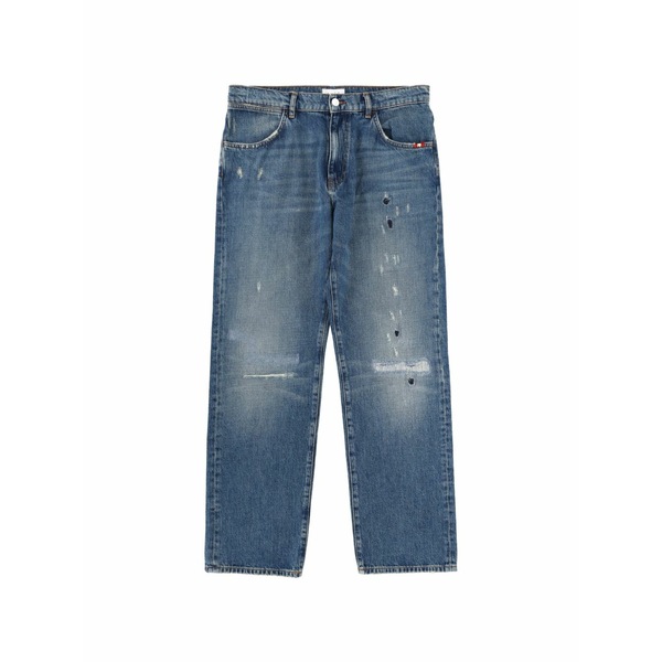 アミッシュ メンズ デニムパンツ ボトムス Distressed jeans Blue|asty