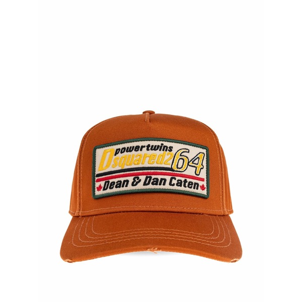 ディースクエアード メンズ かぶり笠 付属品 Logo-patch baseball cap Orange