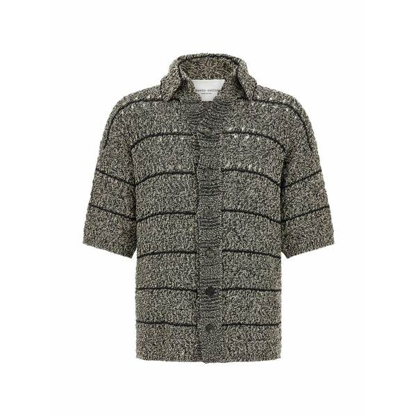 ロベルトコリーナ メンズ ジレー アウター Two-tone short-sleeve cardigan Neutrals