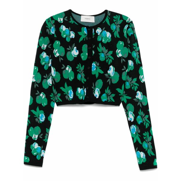 コペルニ レディース ジレー アウター Floral-jacquard cardigan Black