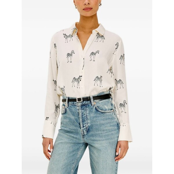 レイルズ レディース シャツ トップス Saige zebra-print buttoned shirt Neutrals