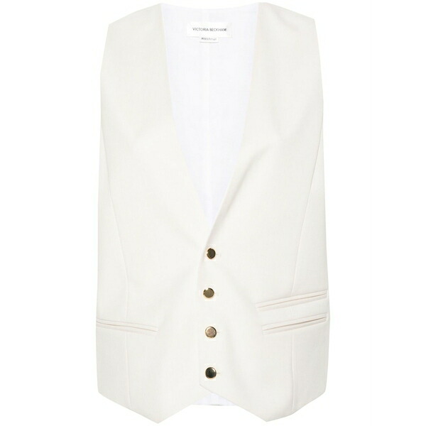 ヴィクトリア ベッカム レディース 上衣＆上衣 アウター V-neck buttoned waistcoat Neutrals