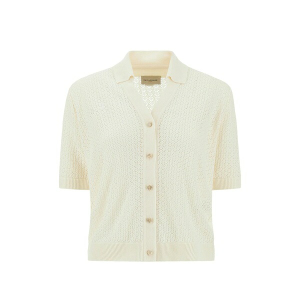 ポールアンドシャーク レディース ジレー アウター Short-sleeve knit cardigan Neutrals