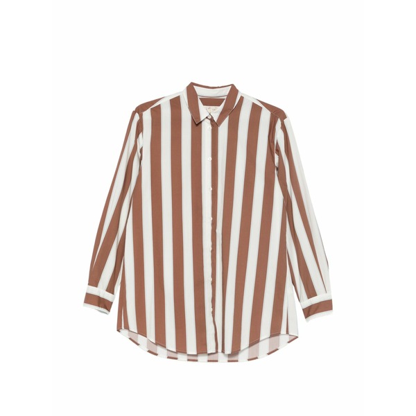 エムシーツーセイントバース レディース プルオーバー トップス Brigitte striped shirt Brown