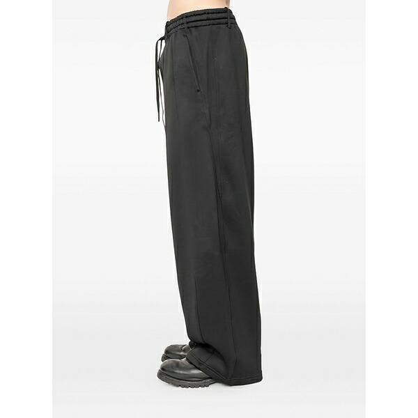 アンドレア ヤコブ メンズ カジュアルパンツ ボトムス Drawstring-waist wide-leg trousers Black