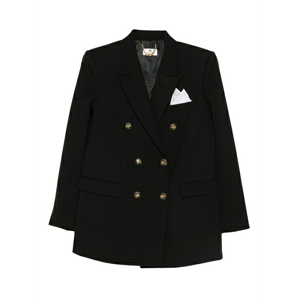 エリザベスフランキ レディース 上衣＆上衣 アウター Double-breasted blazer Black