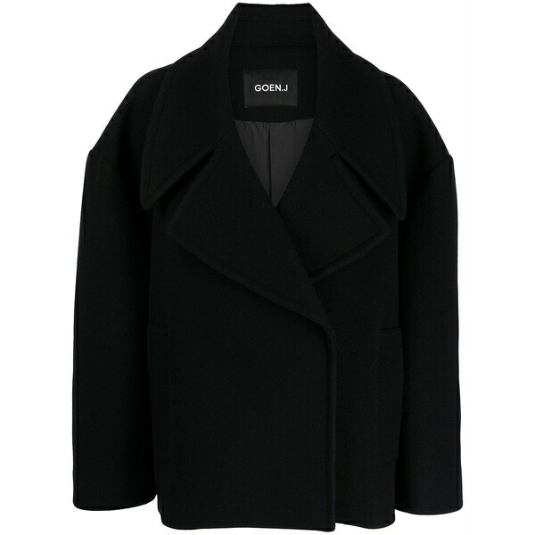 ゴエンジェイ レディース 上衣＆上衣 アウター Double-breasted cropped jacket  Black