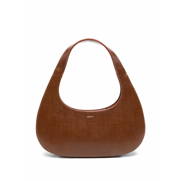 コペルニ レディース ショルダーバッグ バッグ Lizard-print slim swipe shoulder bag Brown|asty