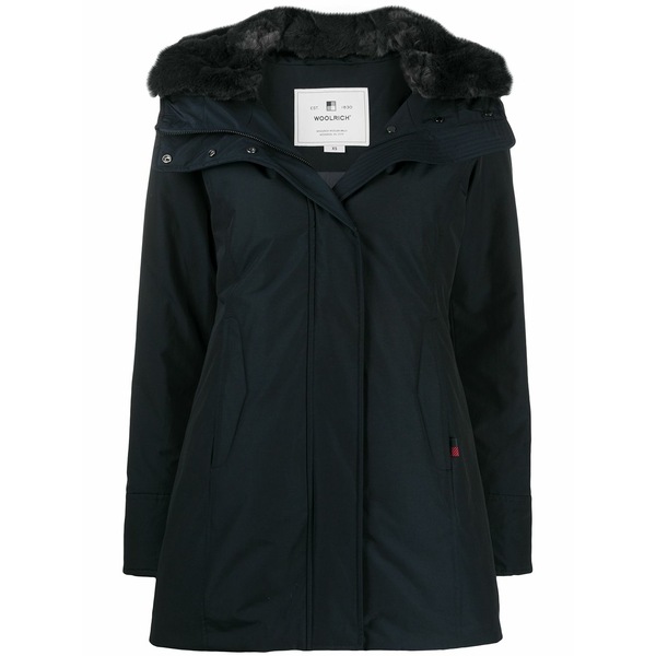 羊毛 分限者 レディース 厚地の外套 アウター Hooded down parka Blue
