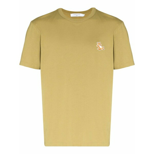 住みか 稲荷 メンズ プルオーバー トップス Chillax fox patch t-shirt Green