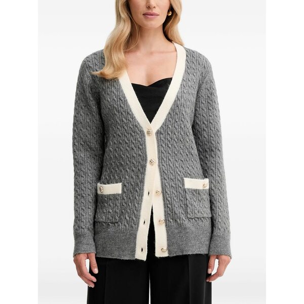 フラコミーナ レディース ジレー アウター V-neck button cardigan Grey