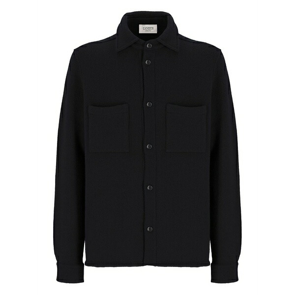 ラネウス メンズ プルオーバー トップス Buttoned shirt Black