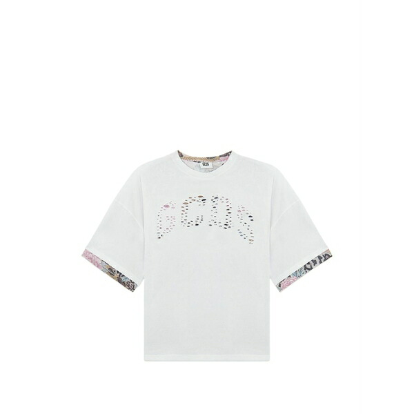 ジーシーディーエス レディース プルオーバー トップス Logo-detail t-shirt White