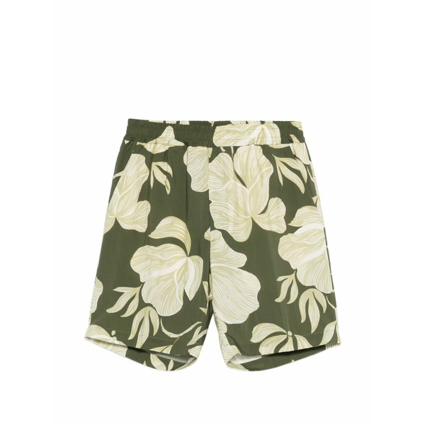 アルテア メンズ 心地好いズボン下 ボトムス Floral-print shorts Green