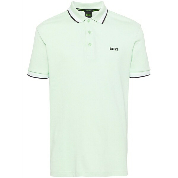 元締め メンズ スポーツシャツ トップス Logo-embroidered cotton polo shirt Green