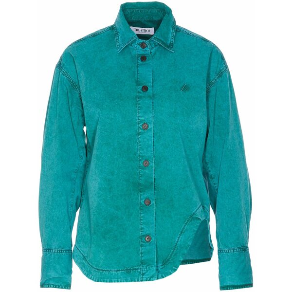 ジ アティコ レディース 上衣＆上衣 アウター Logo-embroidered jacket  Green