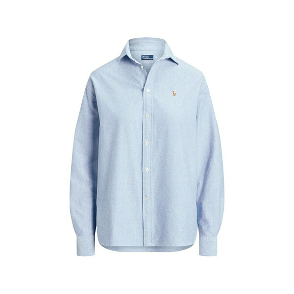 ラルフローレン レディース シャツ トップス Pony embroidered oxford shirt Blue|asty