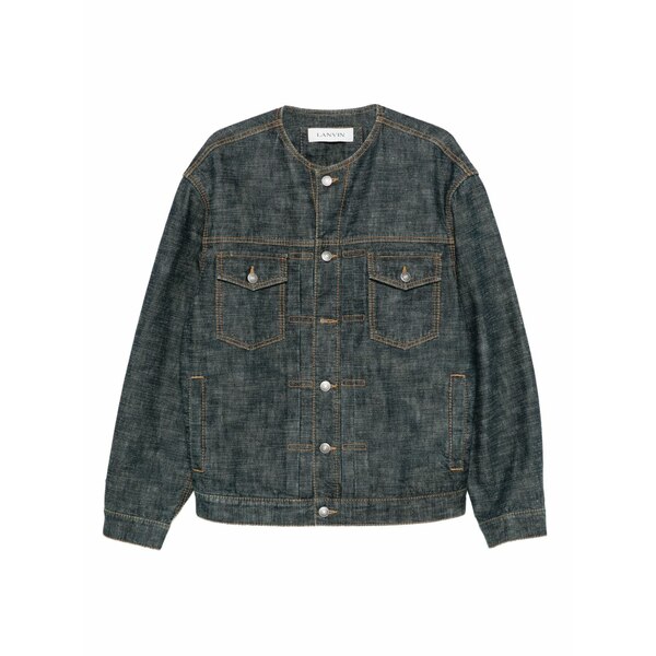ランバン メンズ 上衣＆上衣 アウター Buttoned denim jacket Blue