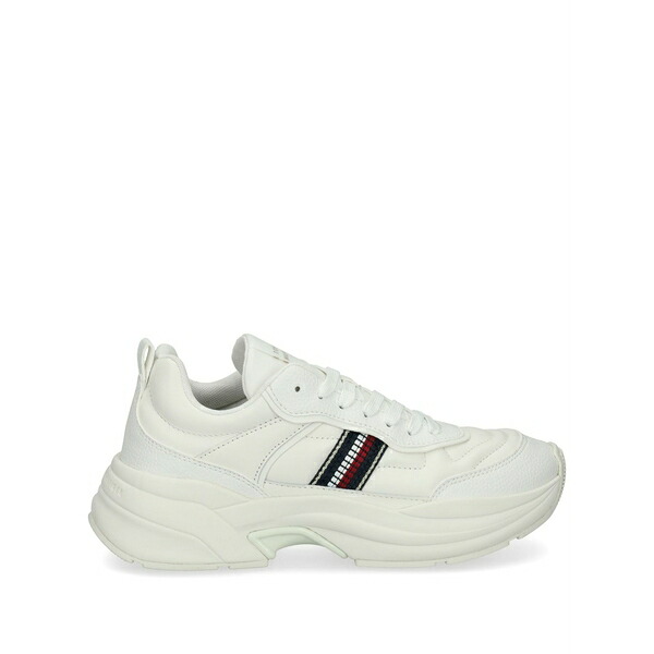 トミー ヒルフィガー レディース スニーカー シューズ Leather sneakers White｜asty