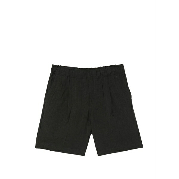 御召しものメイン メンズ 心地よいズボン下 ボトムス Tony elasticated-waist pleated shorts Black