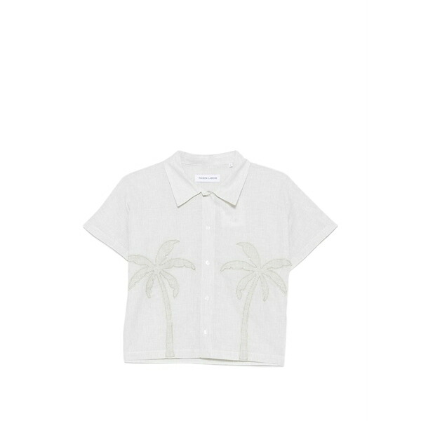 メゾンラビッシュ レディース ティーシャツ トップス Surville palm-patch shirt Green