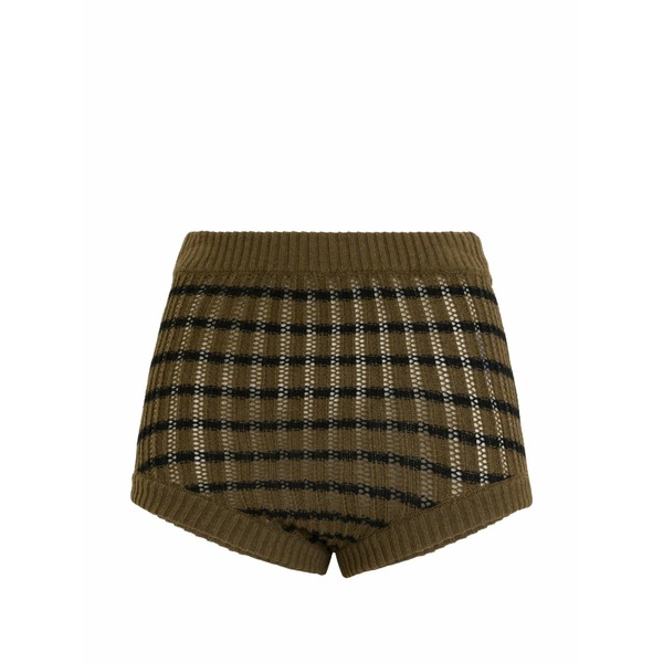 レッドヴァレンティノ レディース 心地好いズボン下 ボトムス Checked knit mini shorts Green
