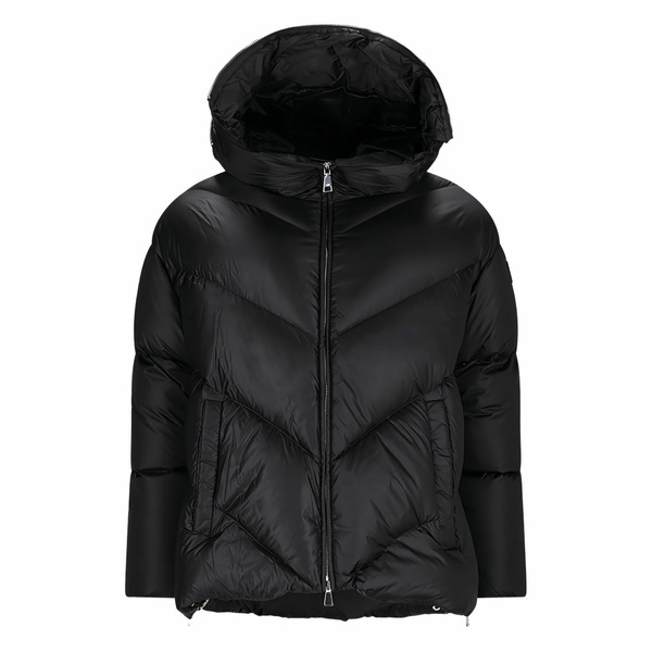 エーディーディーダウン レディース 上衣＆上衣 アウター Hooded chevron-quilted down jacket Black