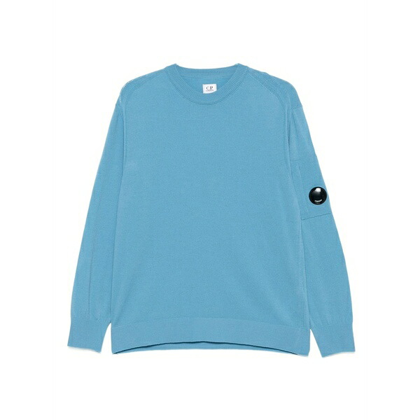 シーピーカンパニー メンズ 編み物\u0026プルオーバー アウター Lens-detail wool sweater Blue