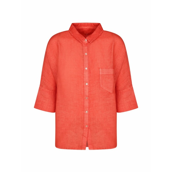 １２０％リノ レディース プルオーバー トップス Chest-pocket shirt Red