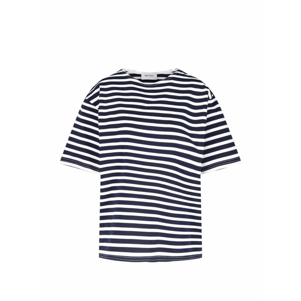 マトー レディース プルオーバー トップス Striped short-sleeve t-shirt Blue