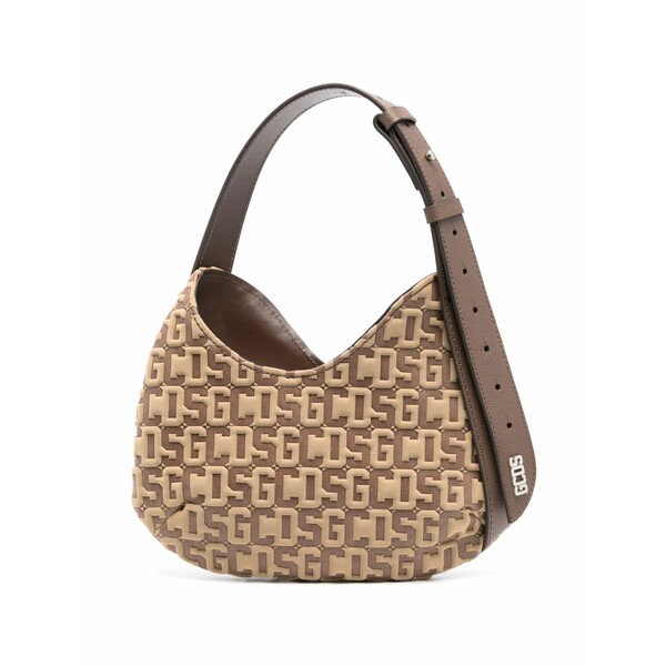 ジーシーディーエス レディース ショルダーバッグ 御徒面子 Comma monogram-embossed small shoulder bag Brown