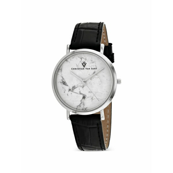 クリスチャンバンサント レディース ウォッチ 佩び物 Lotus marble-effect 34粍 watch White